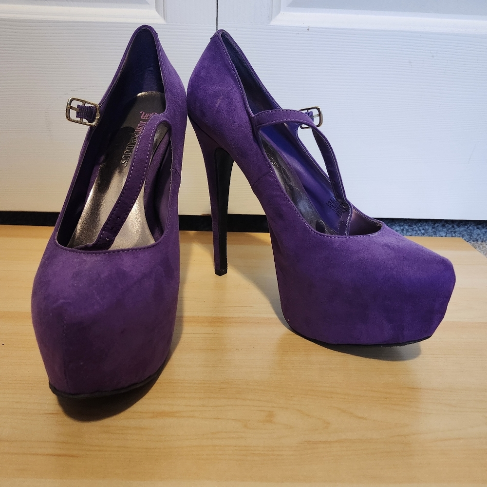 JustFab purple high heels